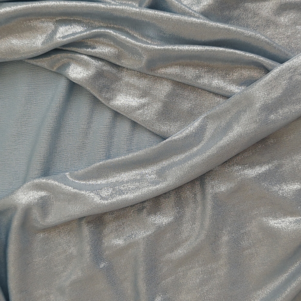 NWT shimmer overlay v neck bluish silver bling top - Picture 3 of 3